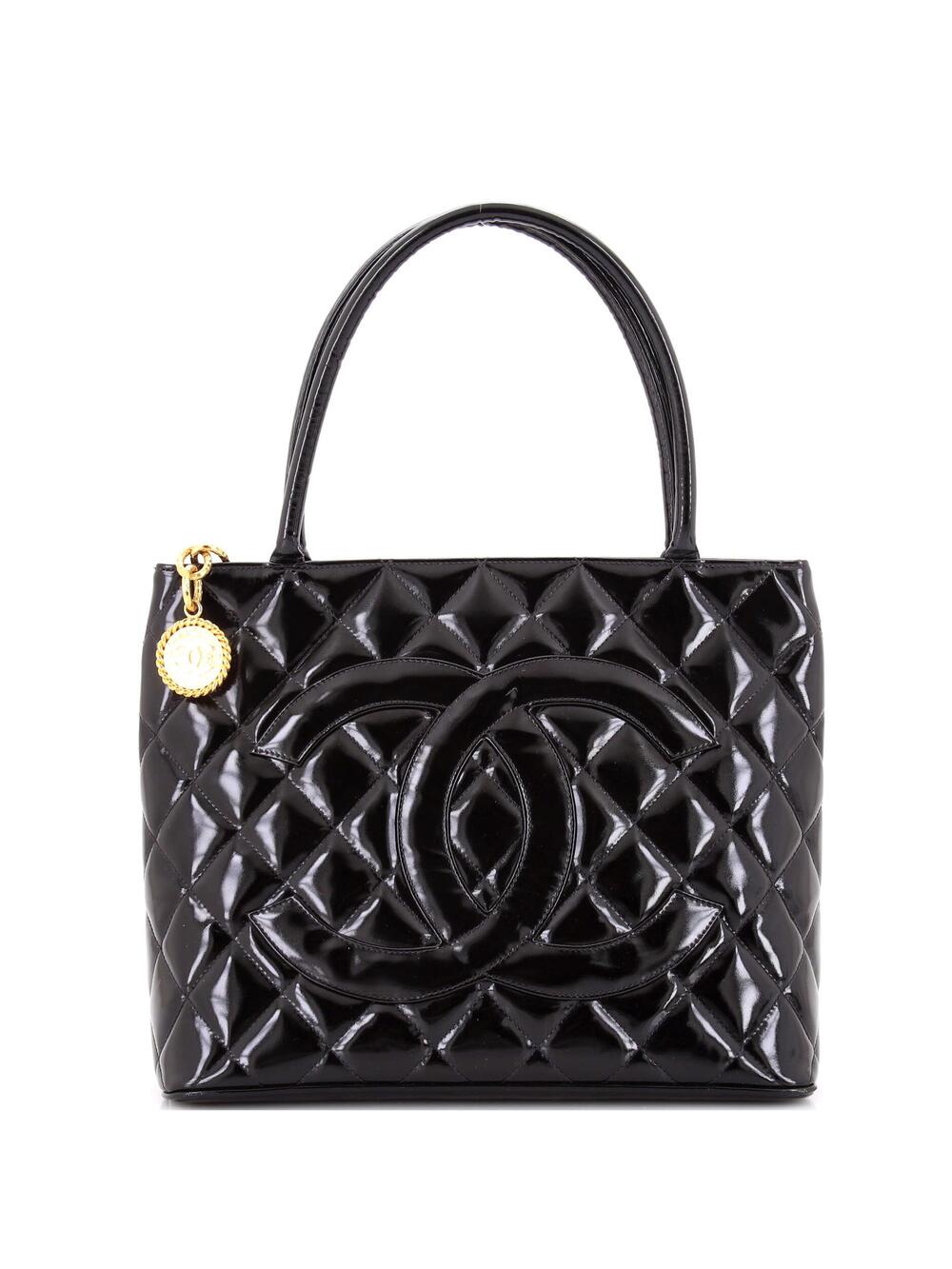 Chanel Medallion Tote Quilted Patent #342401C23B